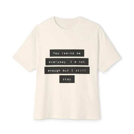 Emotional Line Text Unisex Oversized Boxy Tee - snazzymerch