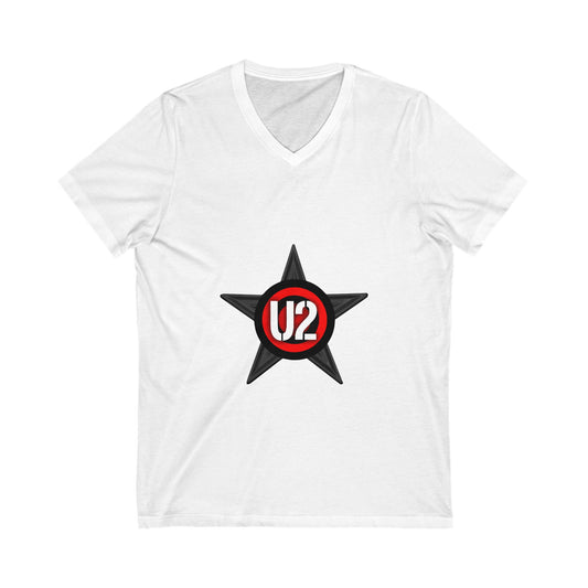 Retro Star Emblem Unisex Jersey Short Sleeve V-Neck Tee - snazzymerch