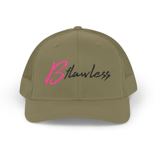 Bold Script “Be Flawless” Snapback Trucker Cap (Embroidery) - snazzymerch