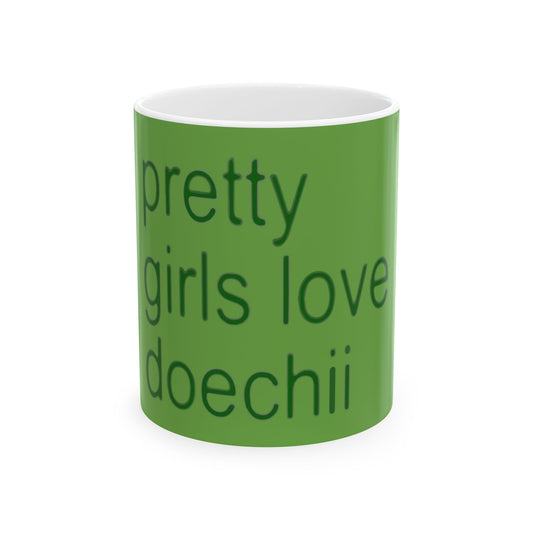 Green Text Statement Ceramic Mug, (11oz, 15oz) - snazzymerch