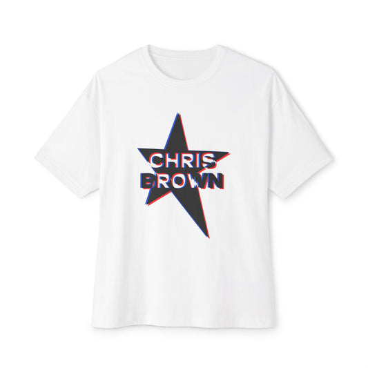 Star Outline Retro Unisex oversized Boxy Tee - snazzymerch