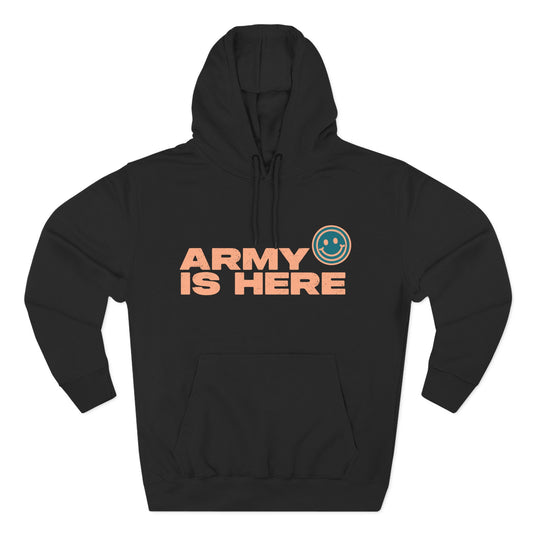 Smiley Army Vibe Three-Panel Fleece Hoodie - snazzymerch