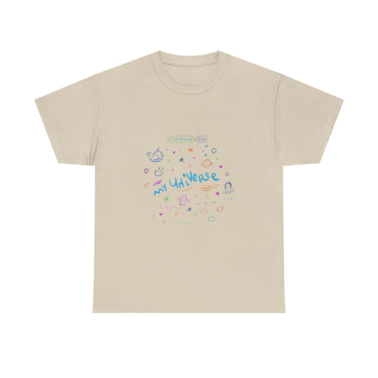 Neon Space Doodles Unisex Cotton Tee Printify