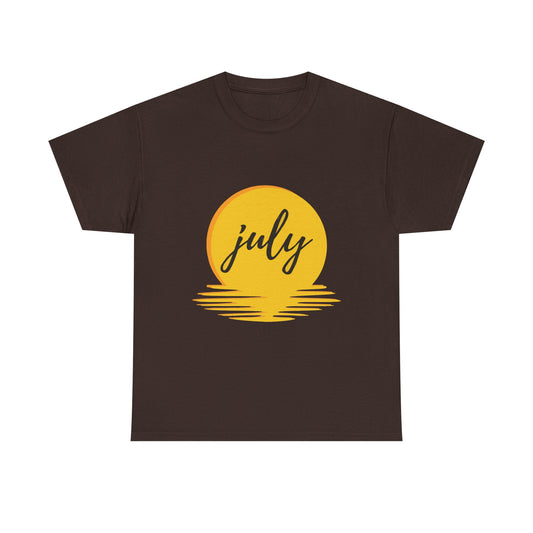 July Sun Graphic Unisex Heavy Cotton Tee - snazzymerch