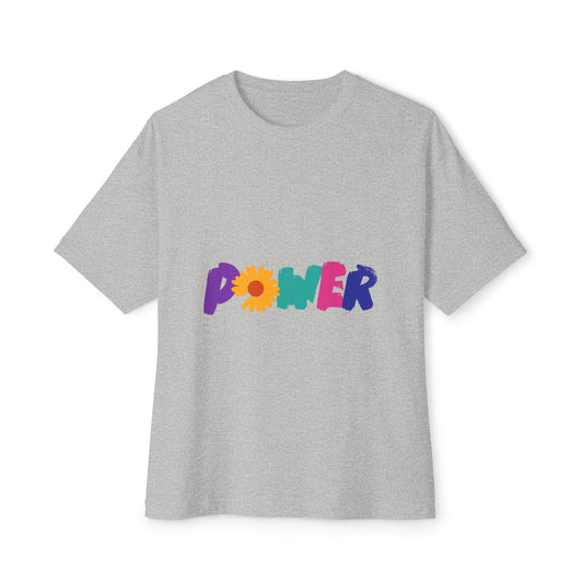 Retro Flower Power Color Pop Unisex Oversized Boxy Tee - snazzymerch