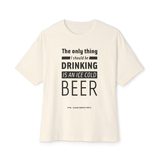 Pop Art Lips & Text Unisex Oversized Boxy Tee - snazzymerch