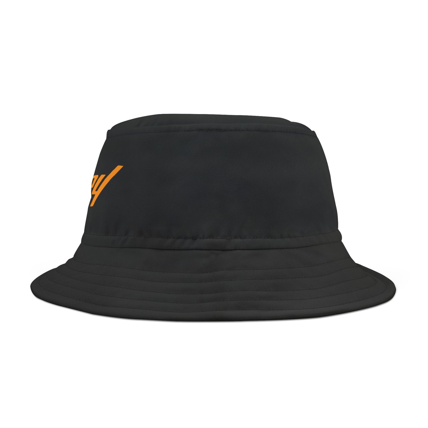 Orange Lightning Text Logo Bucket Hat Printify
