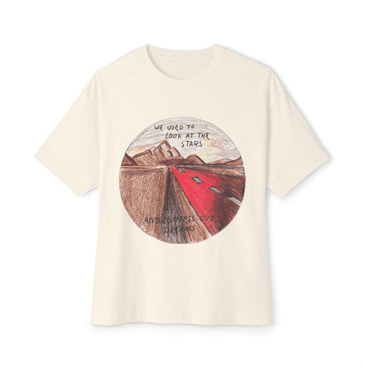 Hand-Drawn Desert Unisex Oversized Boxy Tee - snazzymerch
