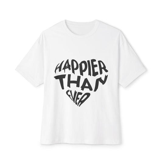 Billie Eilish Inspired Oversized T-Shirt – Happier Heart Lettering Edition Printify