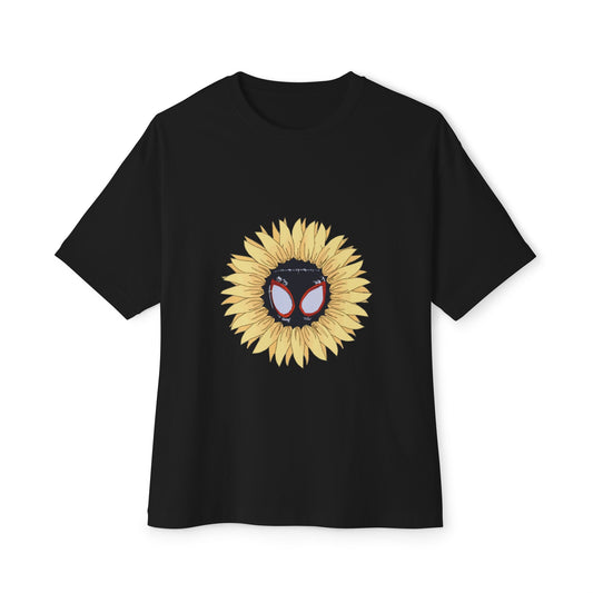 Sunflower Mask Illustration Unisex Oversized Boxy Tee Printify
