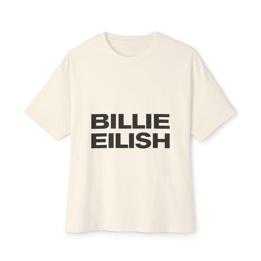 Billie Eilish Inspired Oversized T-Shirt – Stacked Glow Text Edition Printify