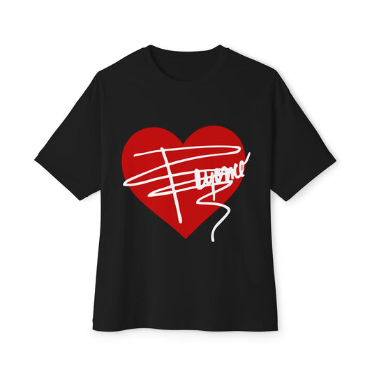 Heartline Script Love Art Unisex Oversized Boxy Tee - snazzymerch