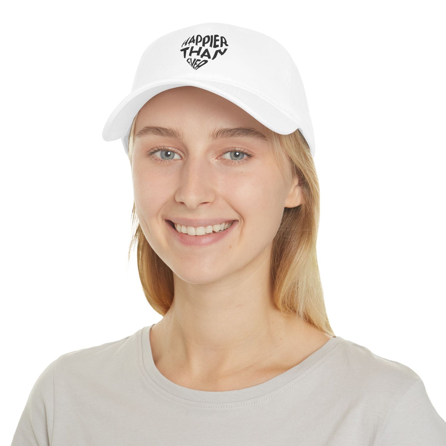 Billie Eilish Inspired Baseball Cap – Happier Heart Lettering Edition Printify