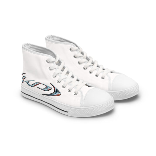 Neon‑Gradient Rua – Women's High Top Top Sneakers Printify