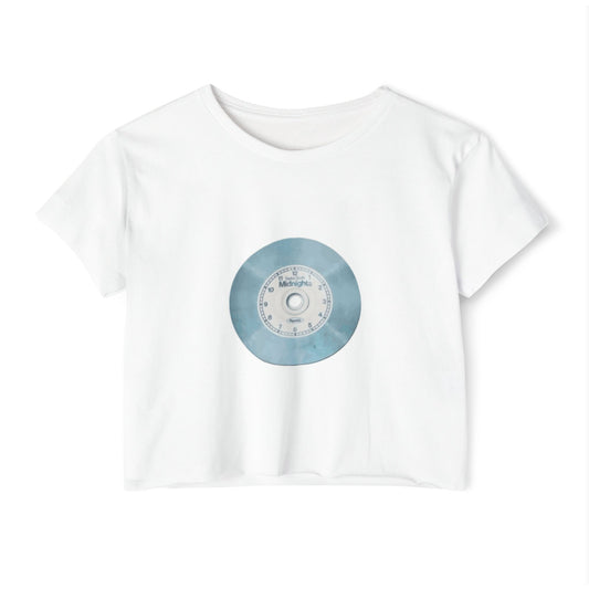 Midnight Vinyl Vibes Women's Festival Crop Top - snazzymerch