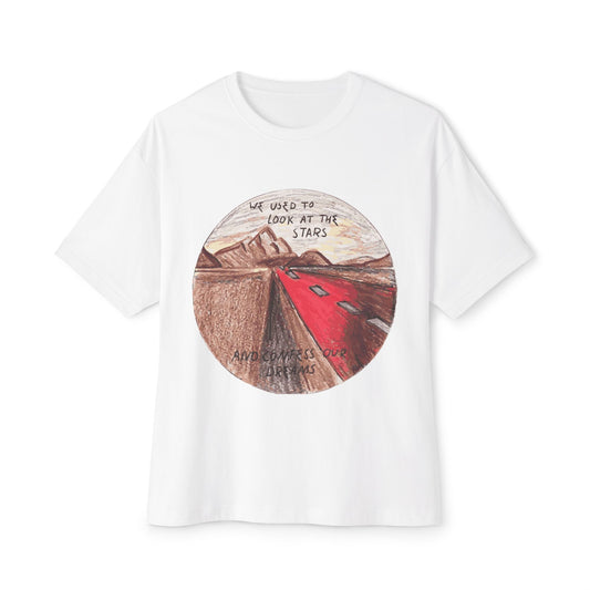 Hand-Drawn Desert Unisex Oversized Boxy Tee - snazzymerch