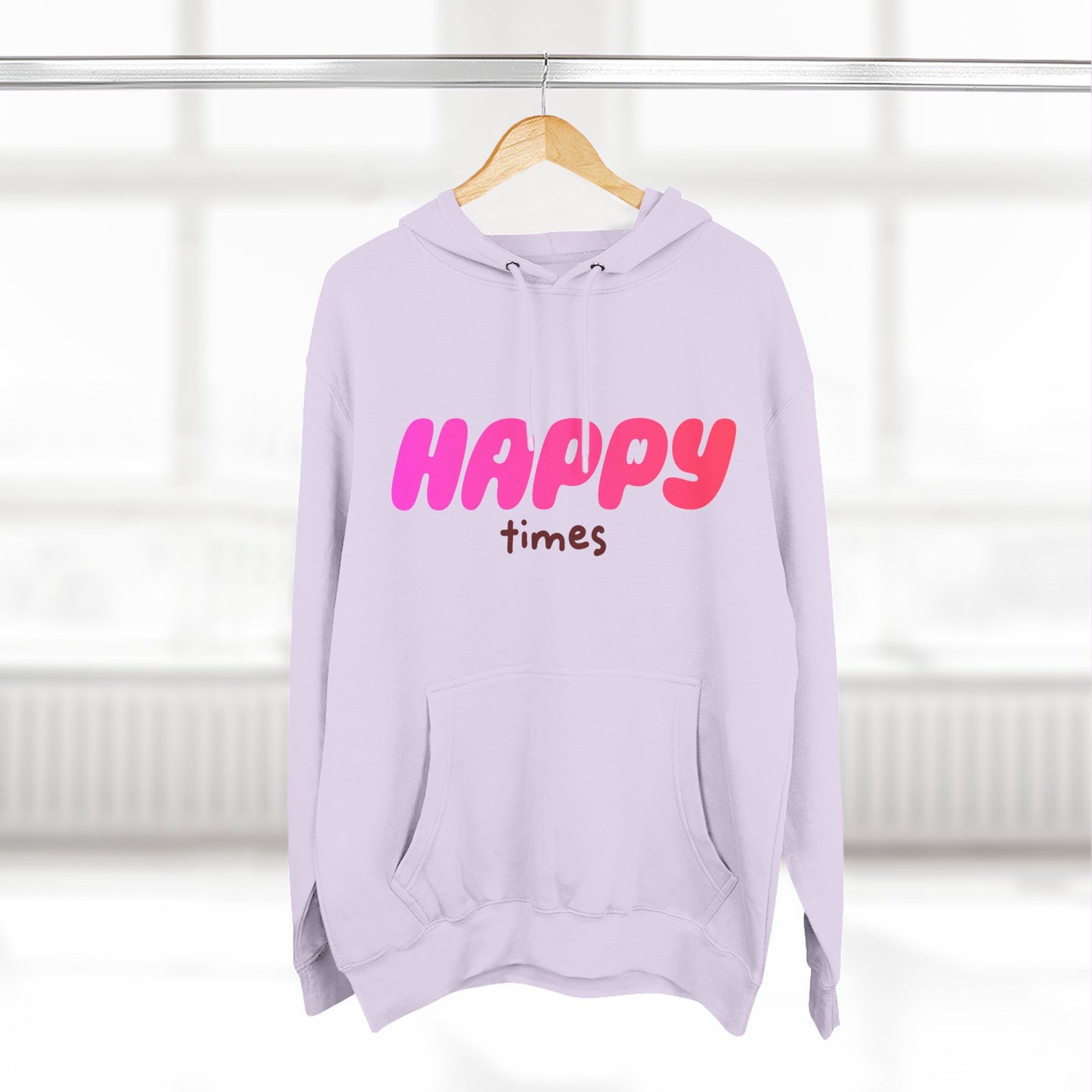 Happy Times Gradient Three-Panel Fleece Hoodie - snazzymerch