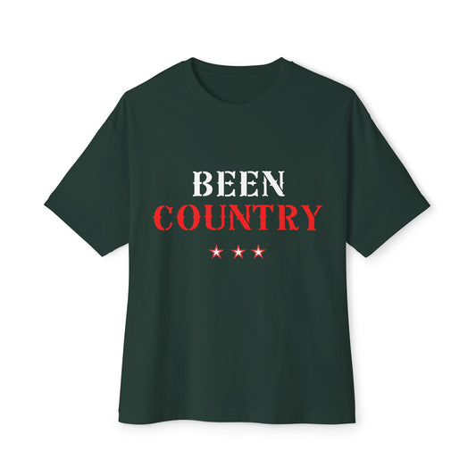 Red Country Western Star Unisex Oversized Boxy Tee - snazzymerch