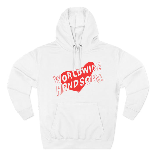 Worldwide Handsome Heart Three-Panel Fleece Hoodie - snazzymerch