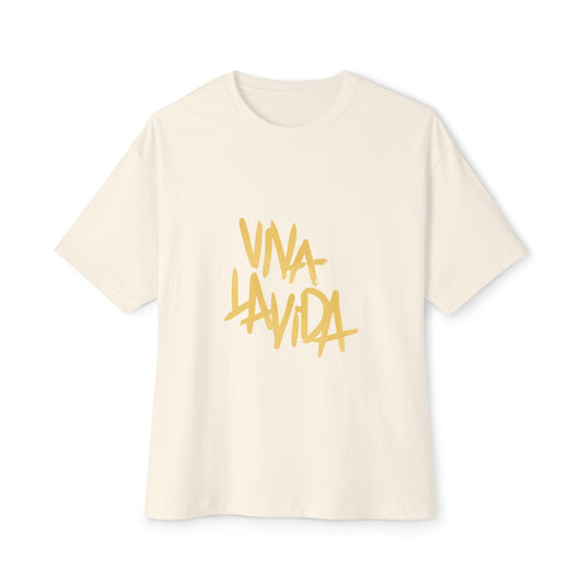 Golden Brush Script Unisex Oversized Boxy Tee Printify