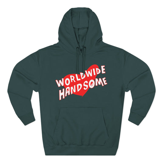 Worldwide Handsome Heart Three-Panel Fleece Hoodie - snazzymerch