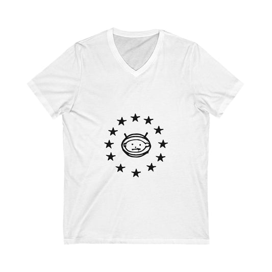 Electric Guitar Silhouette Unisex Jersey Short Sleeve V-Neck Tee - snazzymerch