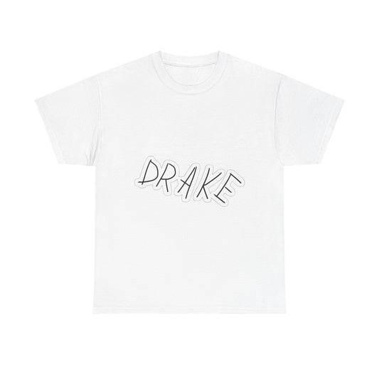 Dra-ke Graffiti Script Heavy Cotton Tee Printify