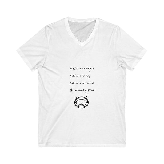 Minimalist Music Unisex Jersey Short Sleeve V-Neck Tee - snazzymerch