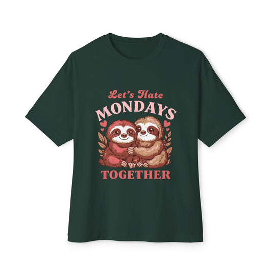 Oversized boxy Tee – Snazzy Lets hate Monday Edition Printify