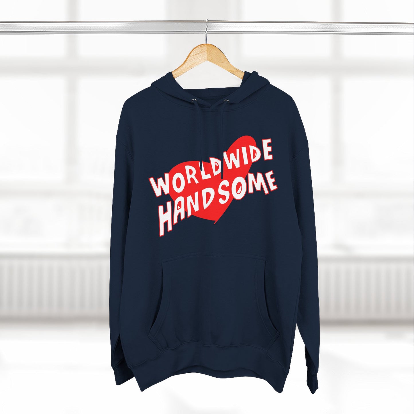 Worldwide Handsome Heart Three-Panel Fleece Hoodie - snazzymerch