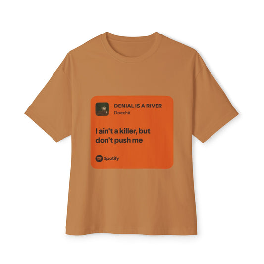 Music Quote Card Unisex Oversized Boxy Tee - snazzymerch