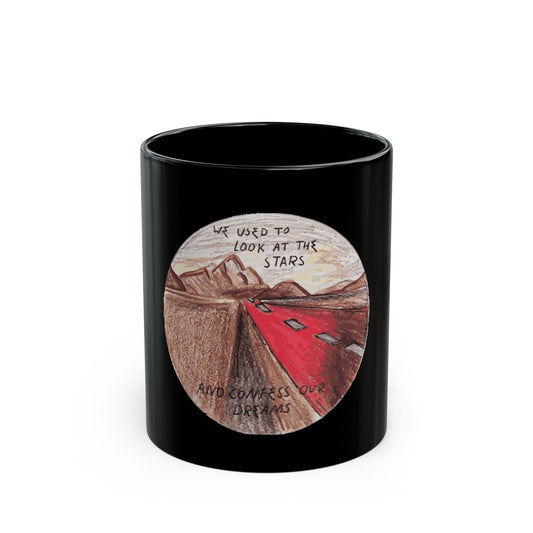 Hand-Drawn Desert Black Mug (11oz, 15oz) - snazzymerch