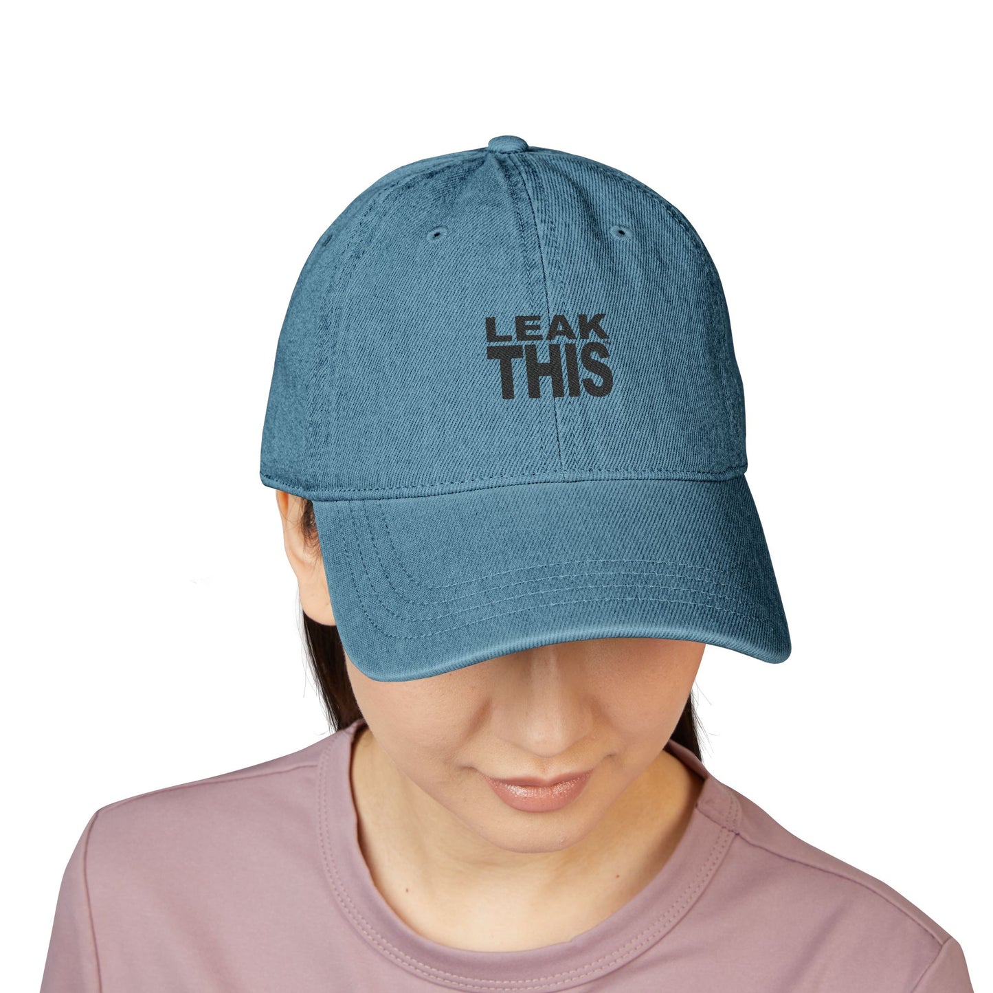 Bold Lettering Denim Hat (Embroidery) - snazzymerch