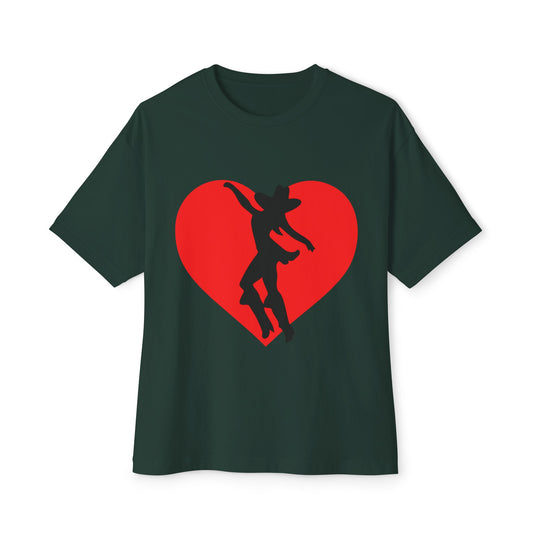 Heart & Cowgirl Unisex Oversized Boxy Tee - snazzymerch
