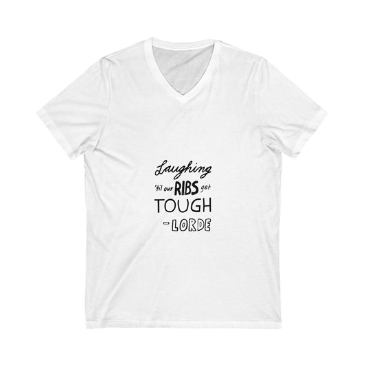 Golden Horizon Unisex Jersey Short Sleeve V-Neck Tee - snazzymerch