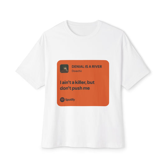 Music Quote Card Unisex Oversized Boxy Tee - snazzymerch