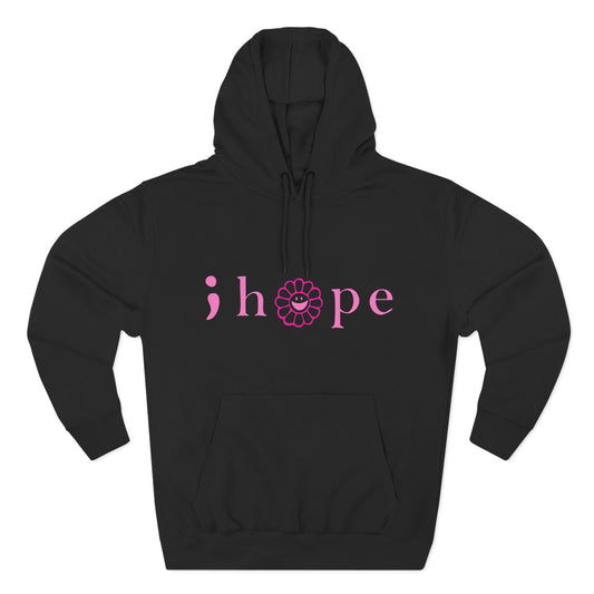 Pink Hope Smile Three-Panel Fleece Hoodie - snazzymerch