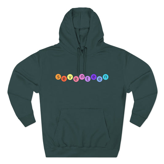 Color Pop Seventeen Three-Panel Fleece Hoodie - snazzymerch