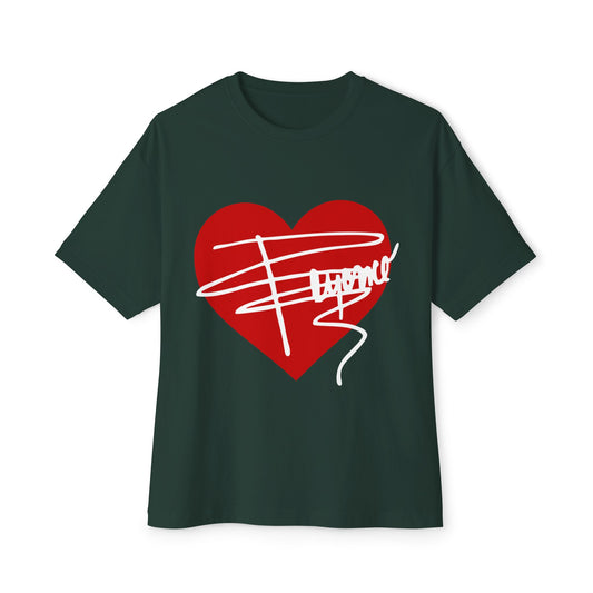 Heartline Script Love Art Unisex Oversized Boxy Tee - snazzymerch