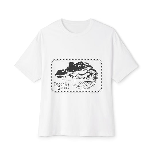 Bold Outline Typography Unisex Oversized Boxy Tee - snazzymerch