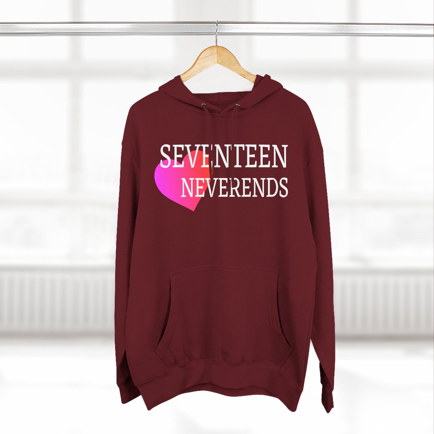 Never Ends Heart Three-Panel Fleece Hoodie - snazzymerch