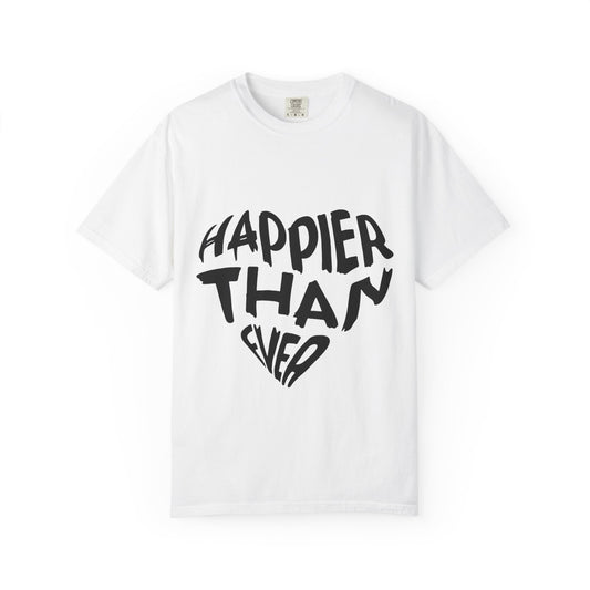 Billie Eilish Inspired Dyed T-shirt – Happier Heart Lettering Edition Printify
