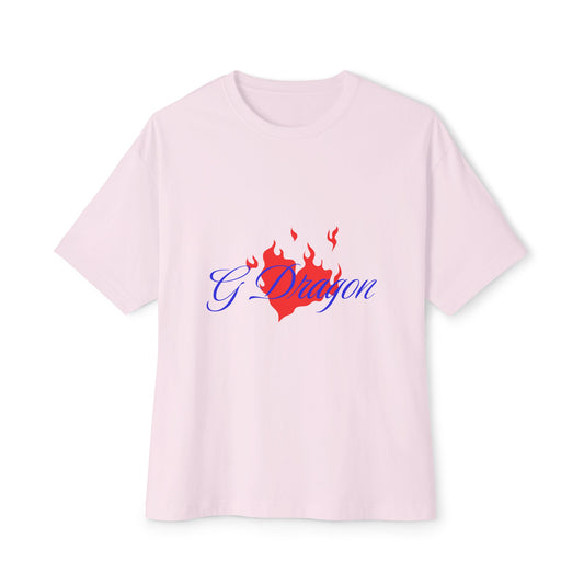 Heart on Fire Bold Script Unisex Oversized Boxy Tee - snazzymerch