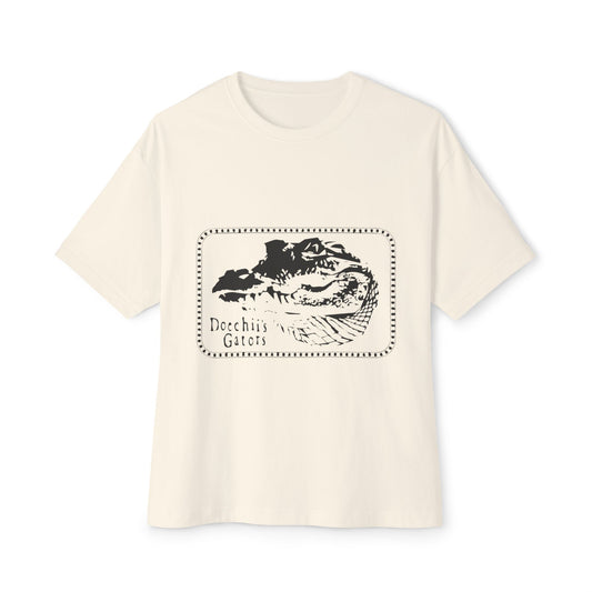 Bold Outline Typography Unisex Oversized Boxy Tee - snazzymerch