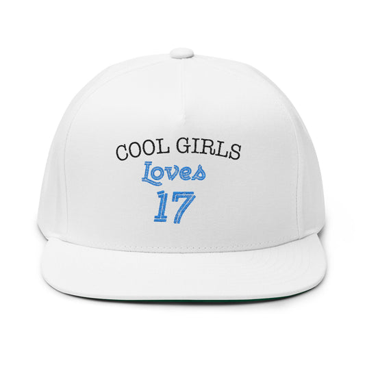 Love for 17 Graphic Flat Bill Cap (Embroidery) - snazzymerch