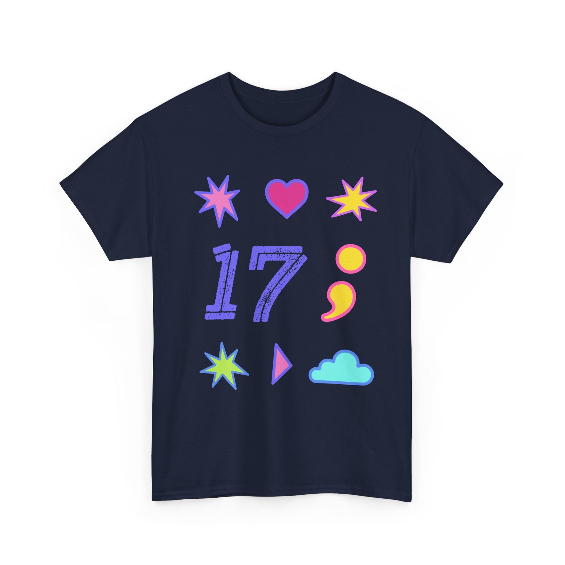 Symbols of 17 Aesthetic Unisex Heavy Cotton Tee - snazzymerch
