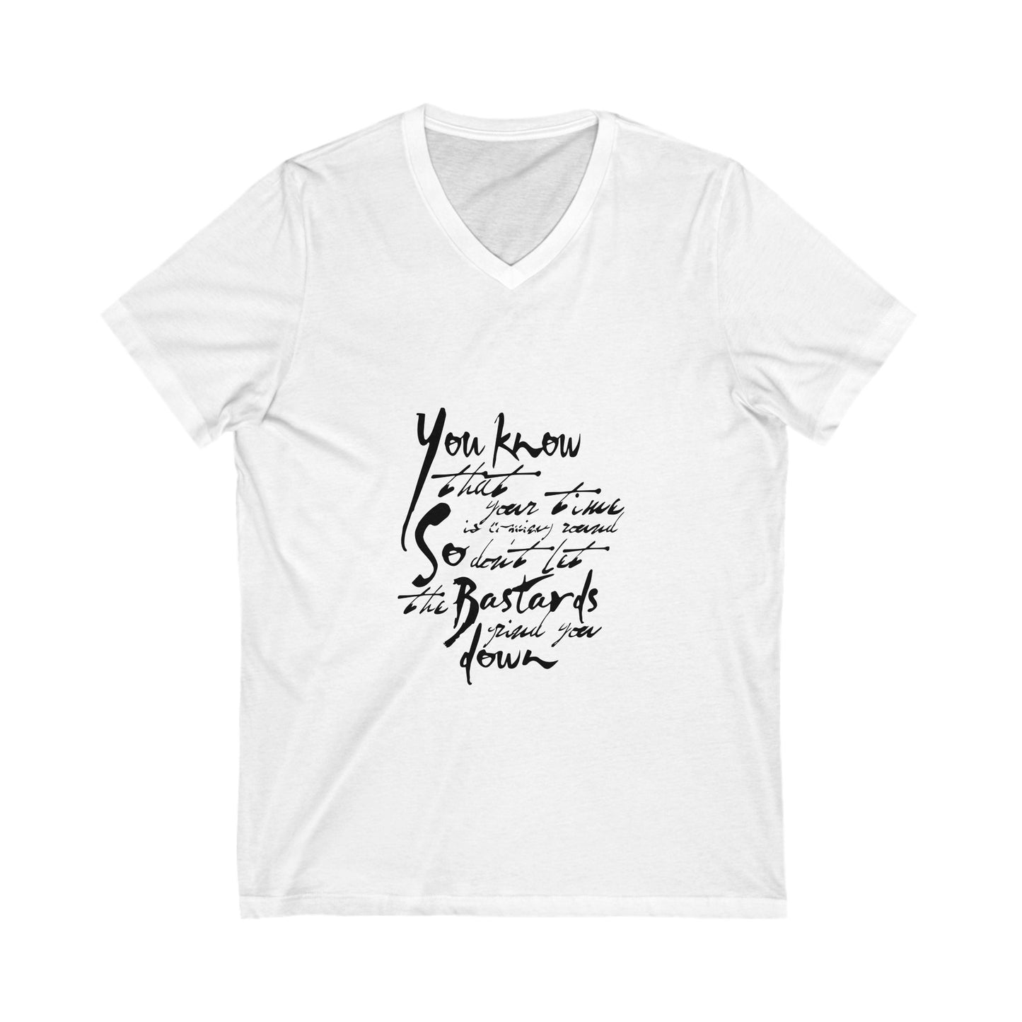 Bold Outline Logo Unisex Jersey Short Sleeve V-Neck Tee - snazzymerch