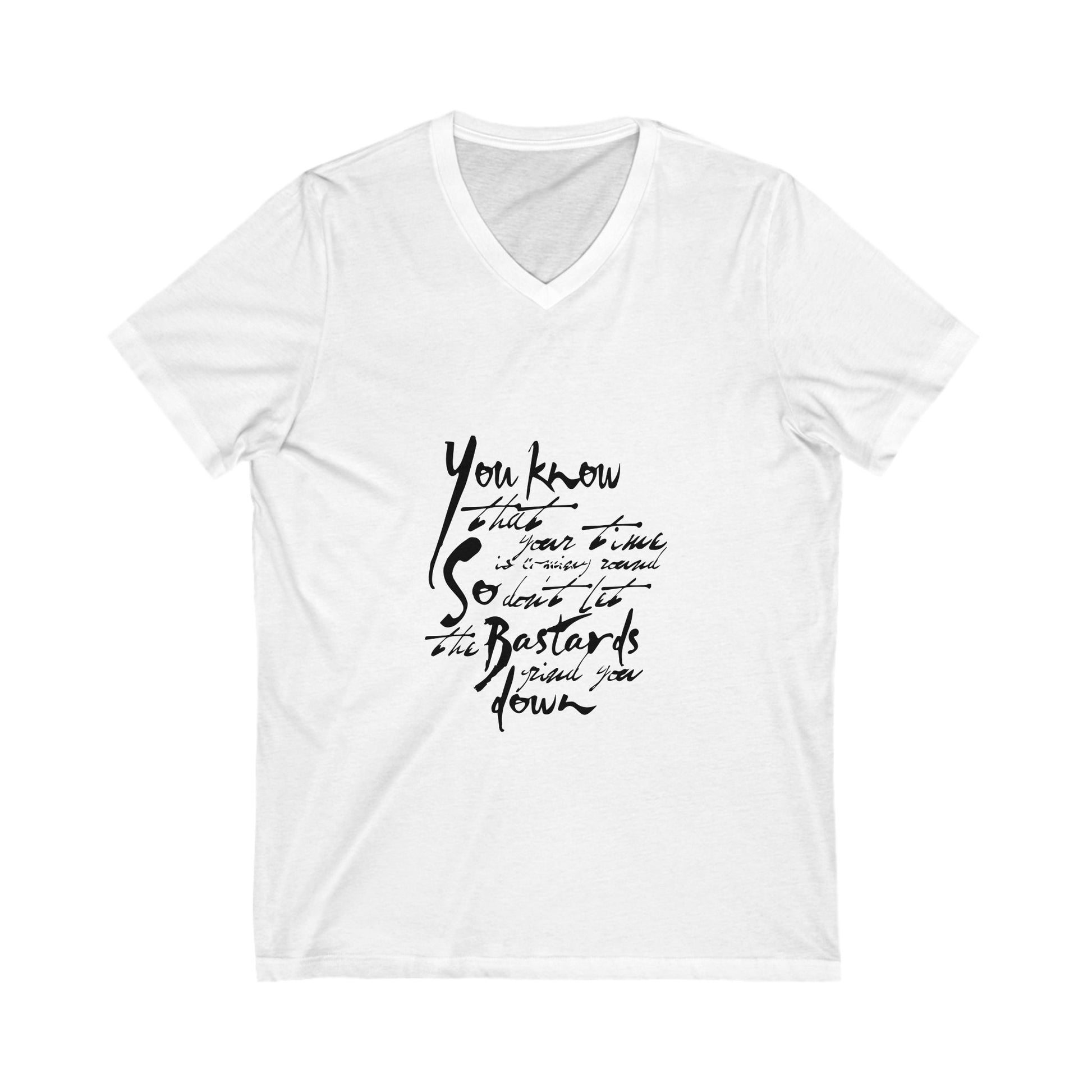 Bold Outline Logo Unisex Jersey Short Sleeve V-Neck Tee - snazzymerch