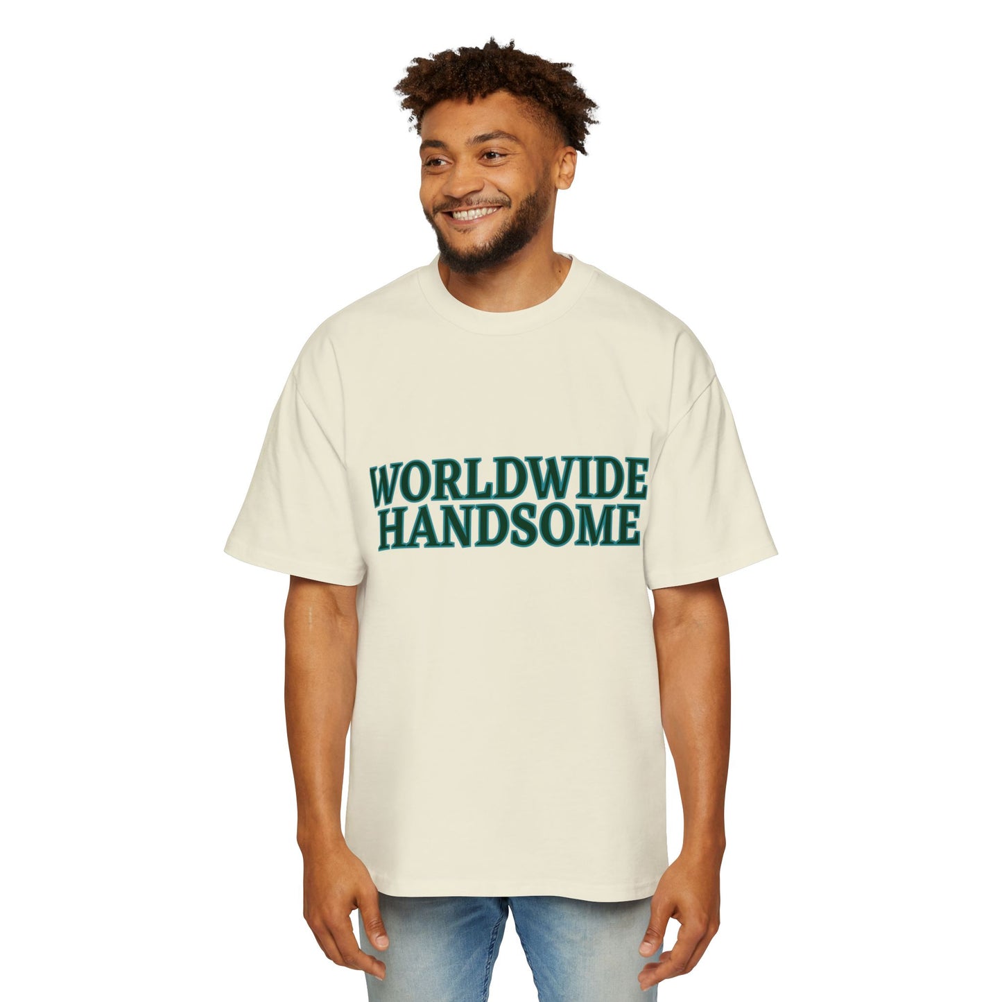 Global Handsome Typography Men's Heavy Oversized Tee - snazzymerch