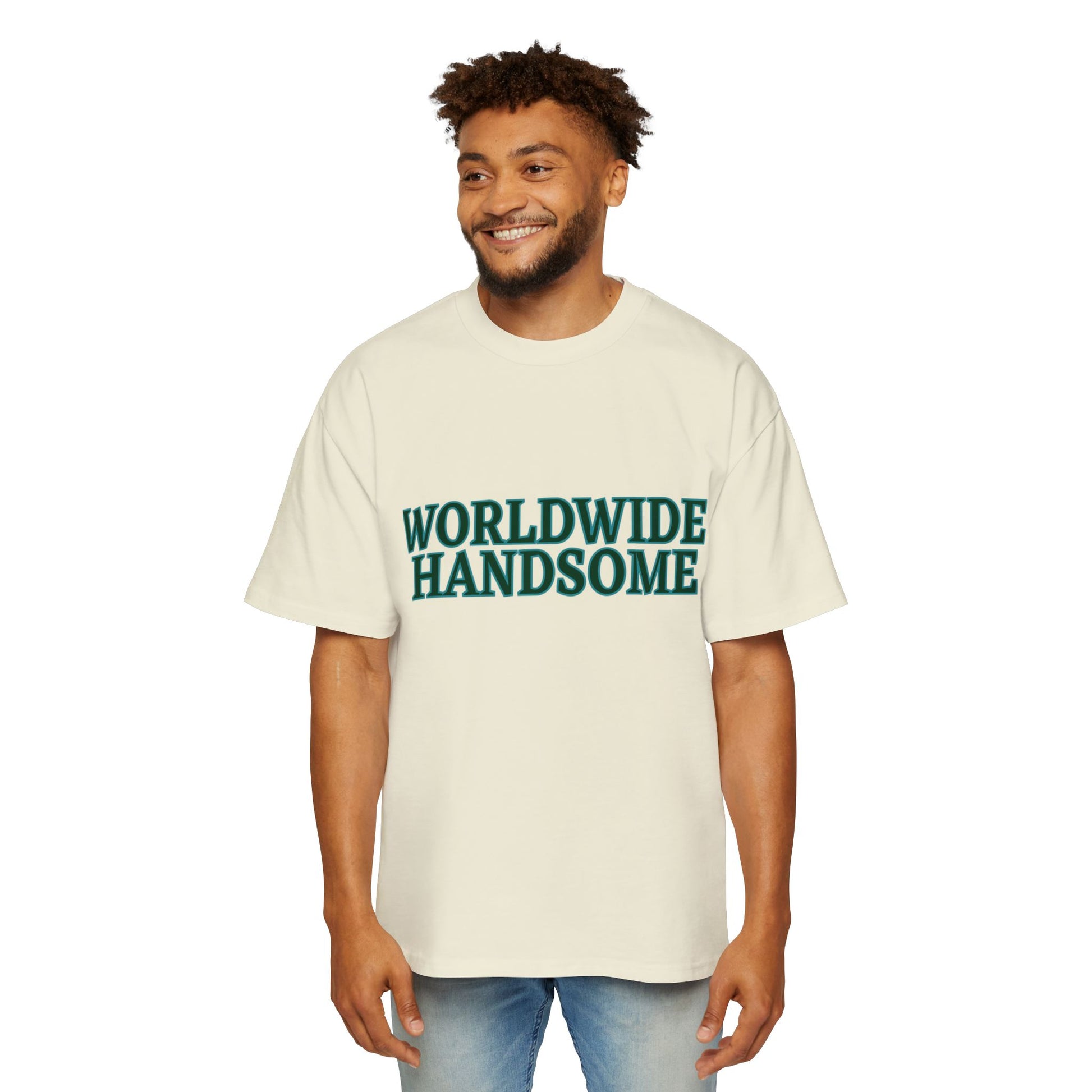 Global Handsome Typography Men's Heavy Oversized Tee - snazzymerch